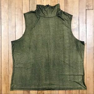 Laura Ashley 2X Sleeveless Top Gold Sparkle